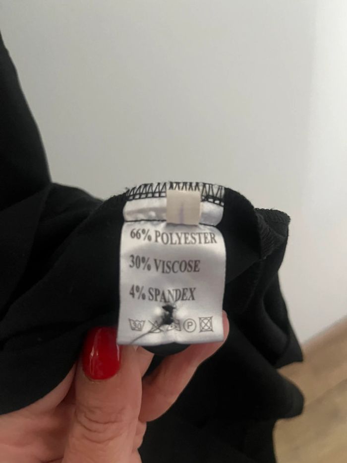 Robe noire col tailleur en V droite et ajustée taille S - photo numéro 5