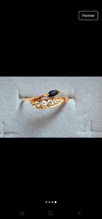 Superbe bague plaqué or certi de pierre