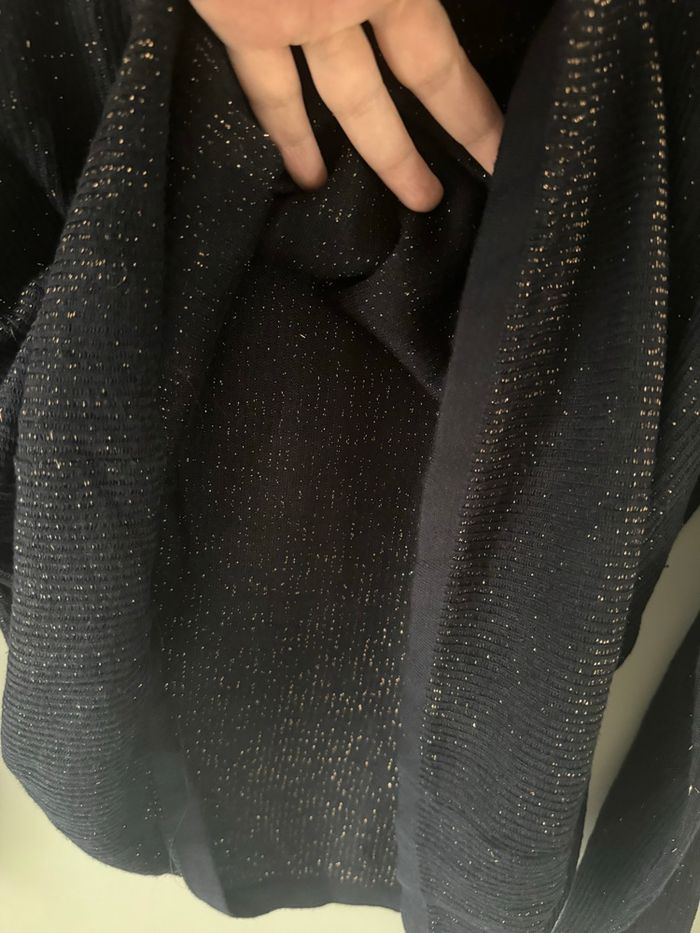 👚 pull à col roulé - paillette bleu foncé - femme - taille unique très bon état - photo numéro 3