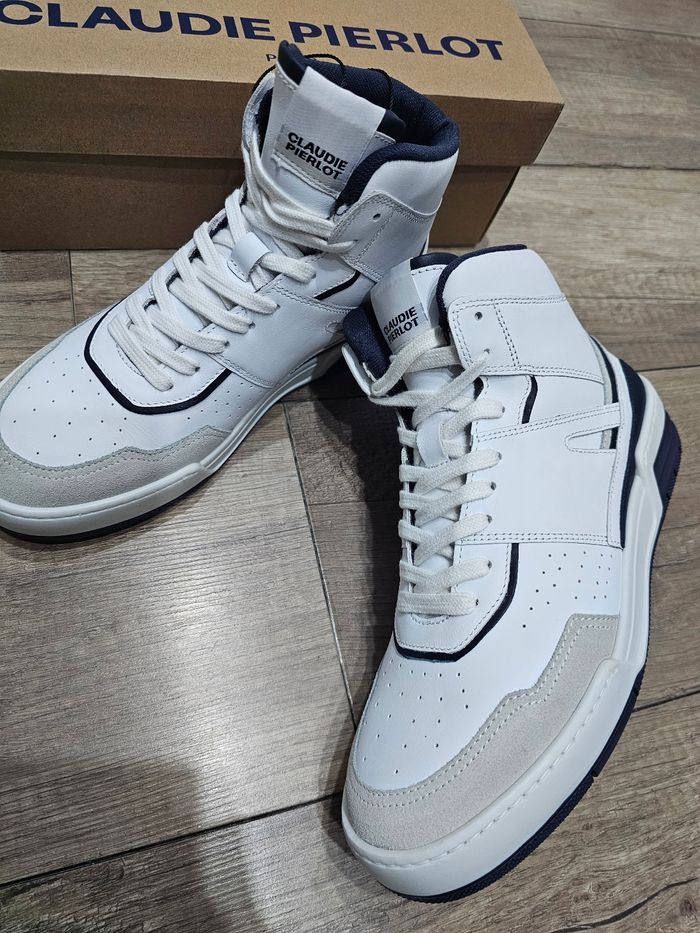 Magnifiques baskets montantes femme, pointure 38 , véritable cuir, blanc, marque Claudie pierlot - photo numéro 2