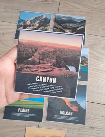 Cartes descriptives des différents reliefs et paysages. Geologie volcan