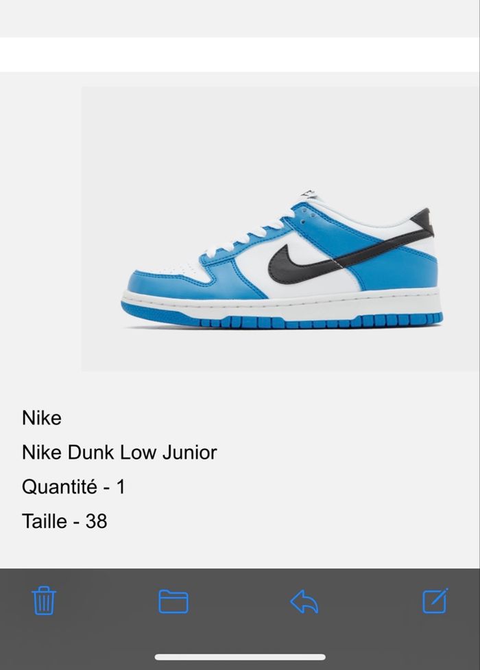 Basket dunk  taille 38 blanche bleue noire Nike - photo numéro 7