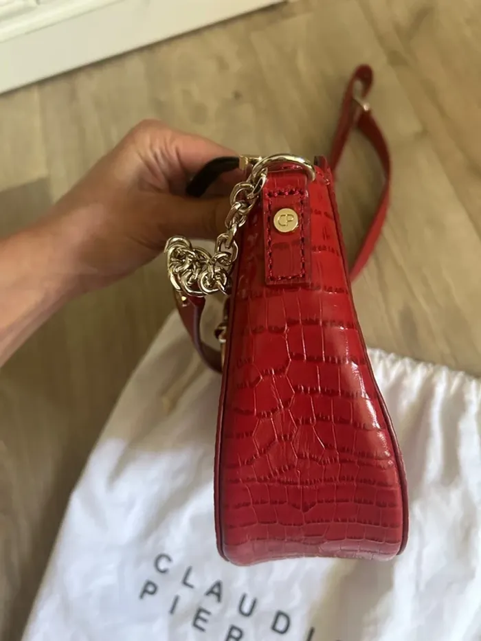 Claudie Pierlot, sac en cuir rouge avec dustbag État neuf - photo numéro 7