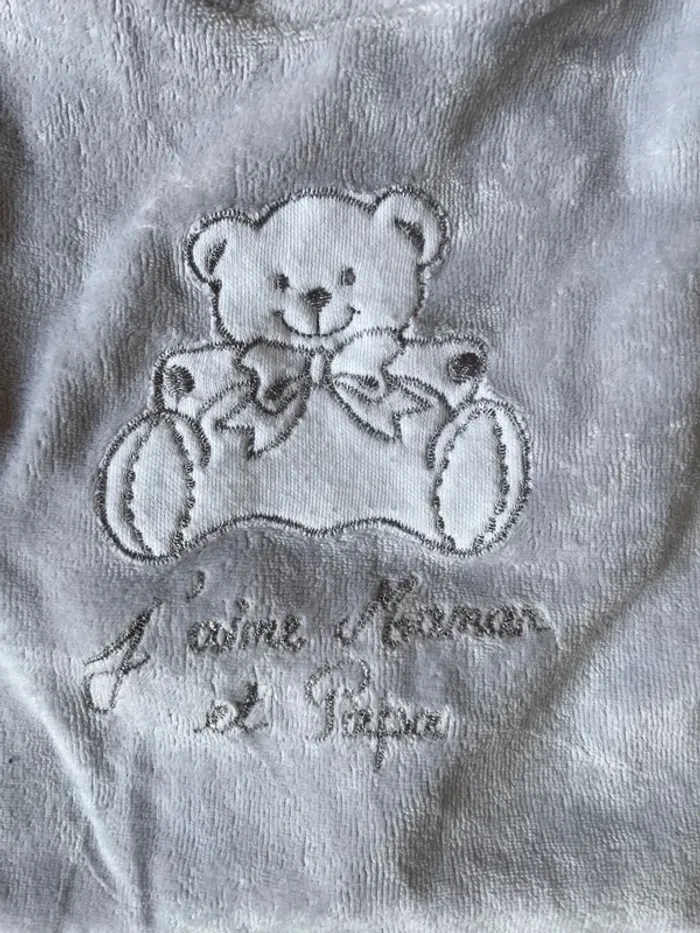 Pyjama velours haut et bas gris 3 mois - photo numéro 3