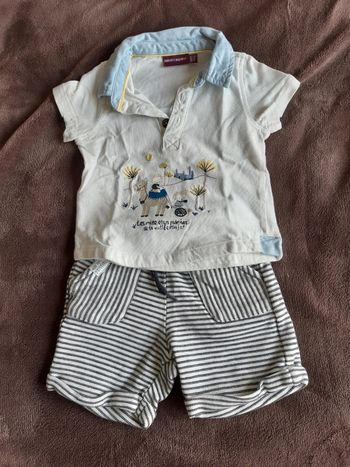 Ensemble t shirt et short sergent major 6 mois