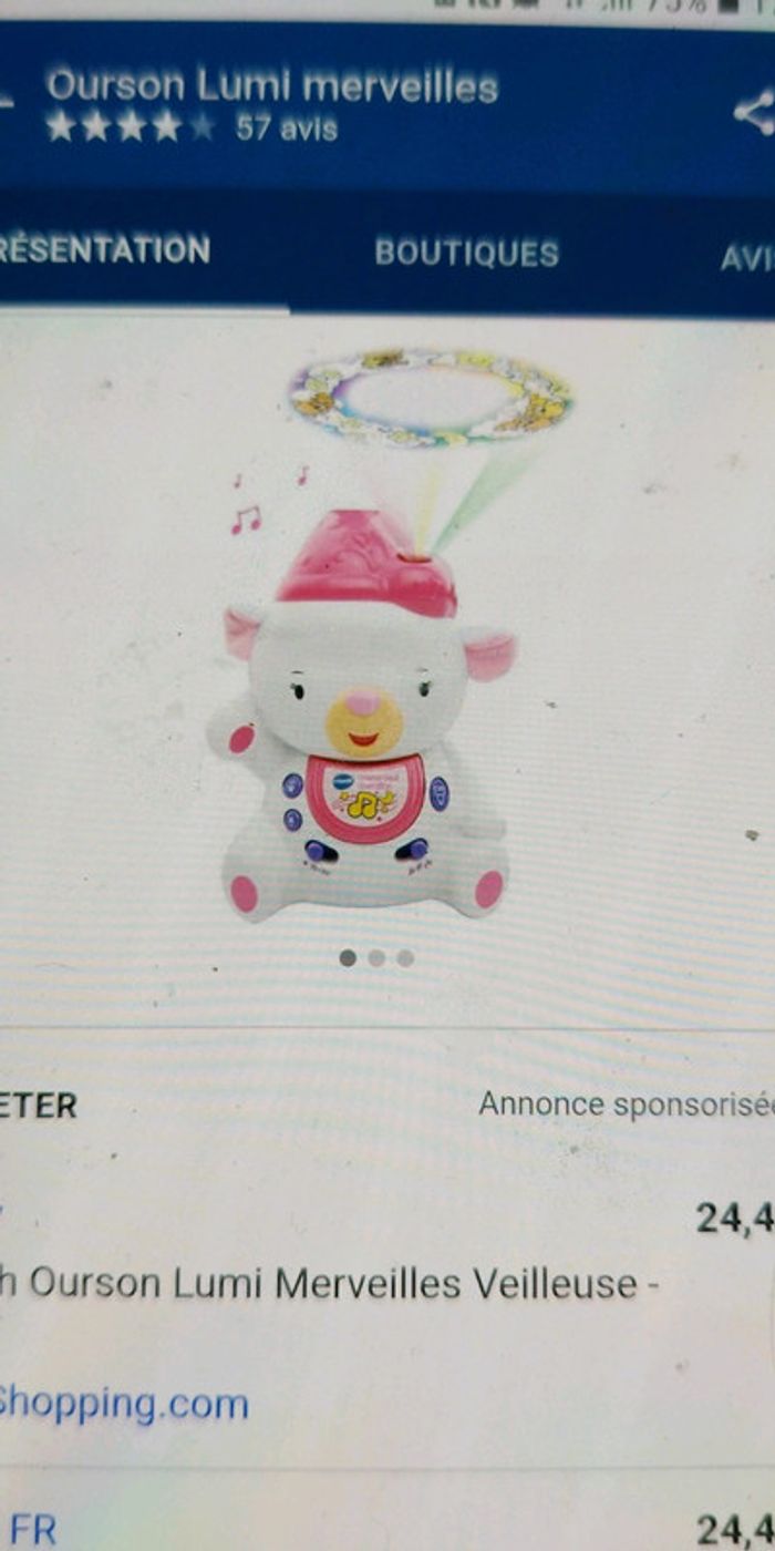 Ourson lumi merveille veilleuse musicale et lumineuse - photo numéro 4