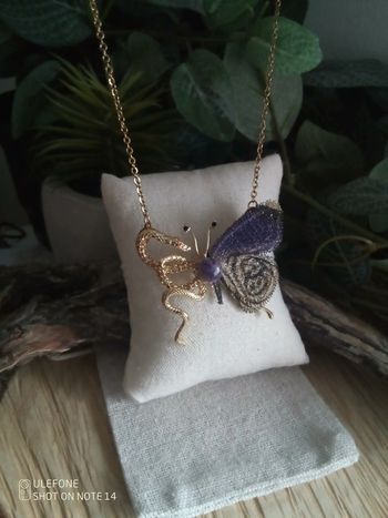 Collier chimère papillon/serpent pierre d'améthyste 💜.