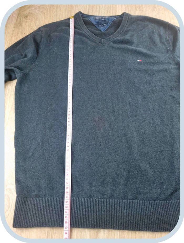 Pull col V bleue Tommy Hilfiger " Pima Cotton Cashmere " Taille L - photo numéro 5