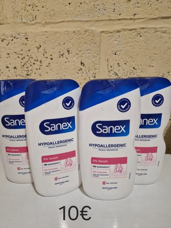 Lot de 4 gel douche sanex 0%savon 4x425ml