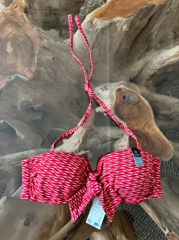 Haut de maillot de bain Etam rouge bandeau 38 noeud