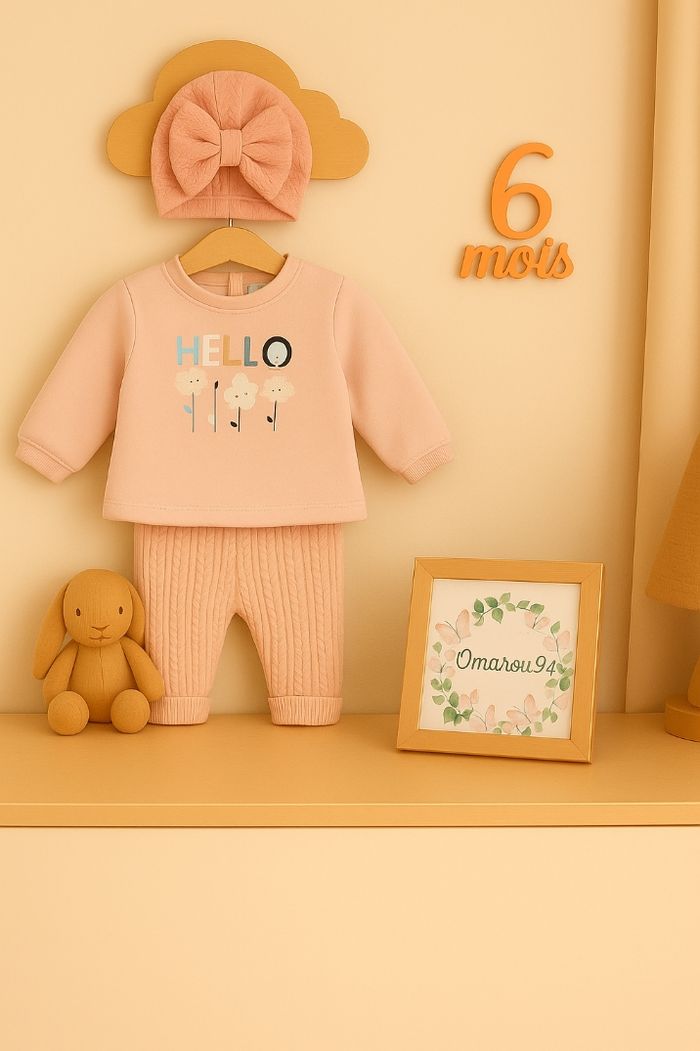 Ensemble 3 pièces obaïbi/Gémo fille 6 mois 🎀 - photo numéro 6