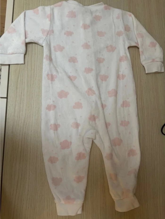 Pyjama en velours blanc et nuage rose sans pied H&M - photo numéro 4