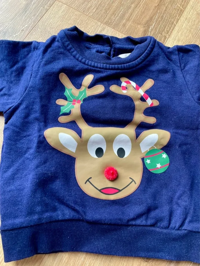 Pull de Noël 🎄 manches longues - 9 mois - photo numéro 2