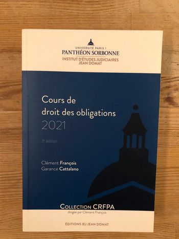 Cours de droit des obligations 2021 CRFPA iej Paris 1 Panthéon-Sorbonne
