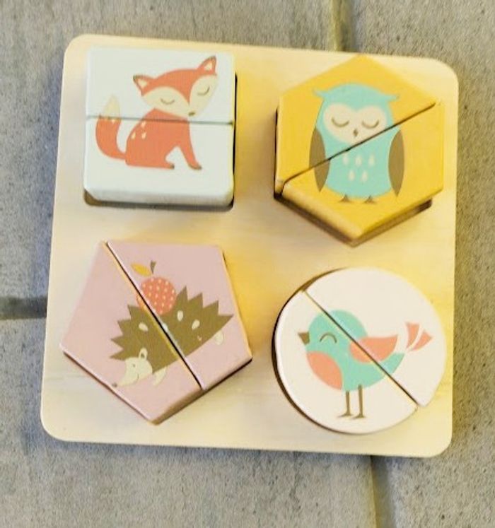 Puzzle en bois a encastrer animaux de la forêt - photo numéro 2