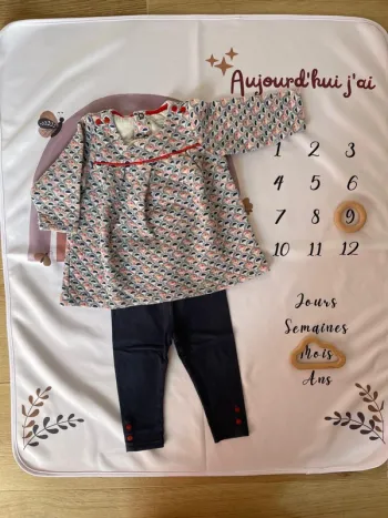 Ensemble t-shirt manches longues + pantalon - Bébé fille - 9 mois - Obaibi