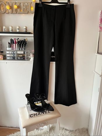 Pantalon habillé tailleur chic noir avec rayures noires T36 TBE 🖤