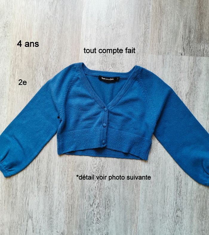 Cardigan gilet boléro court tout compte fait