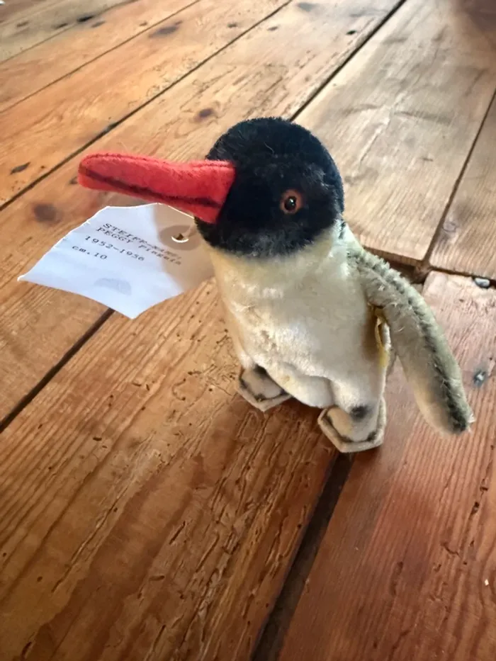 Peluche ancienne rigide Steiff manchot pingouin papou Peggy Pinguin 10cm antarctique