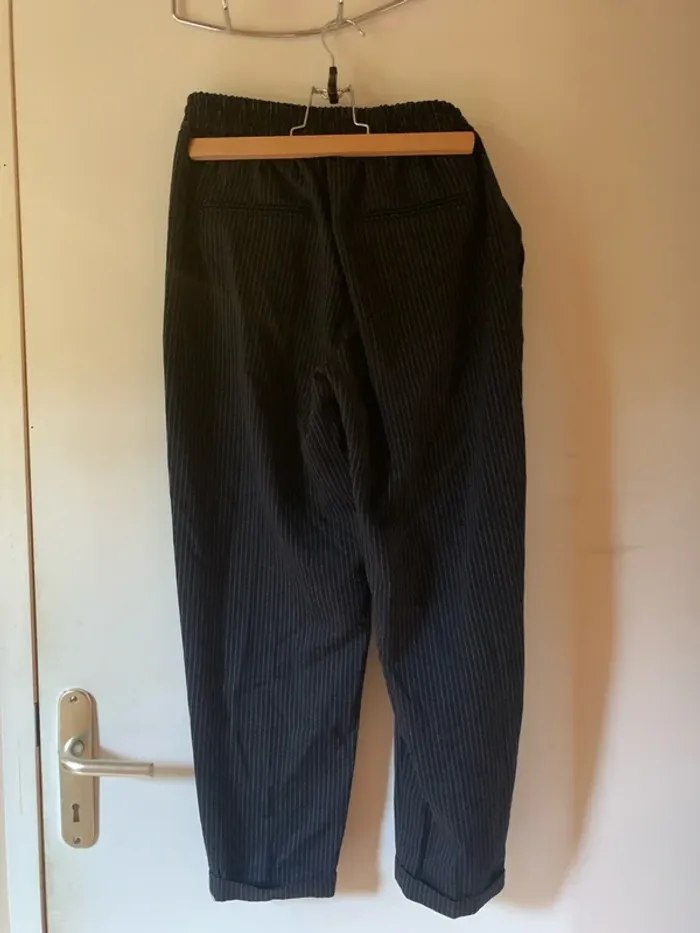 Pantalon à pince taille haute rayer - photo numéro 3