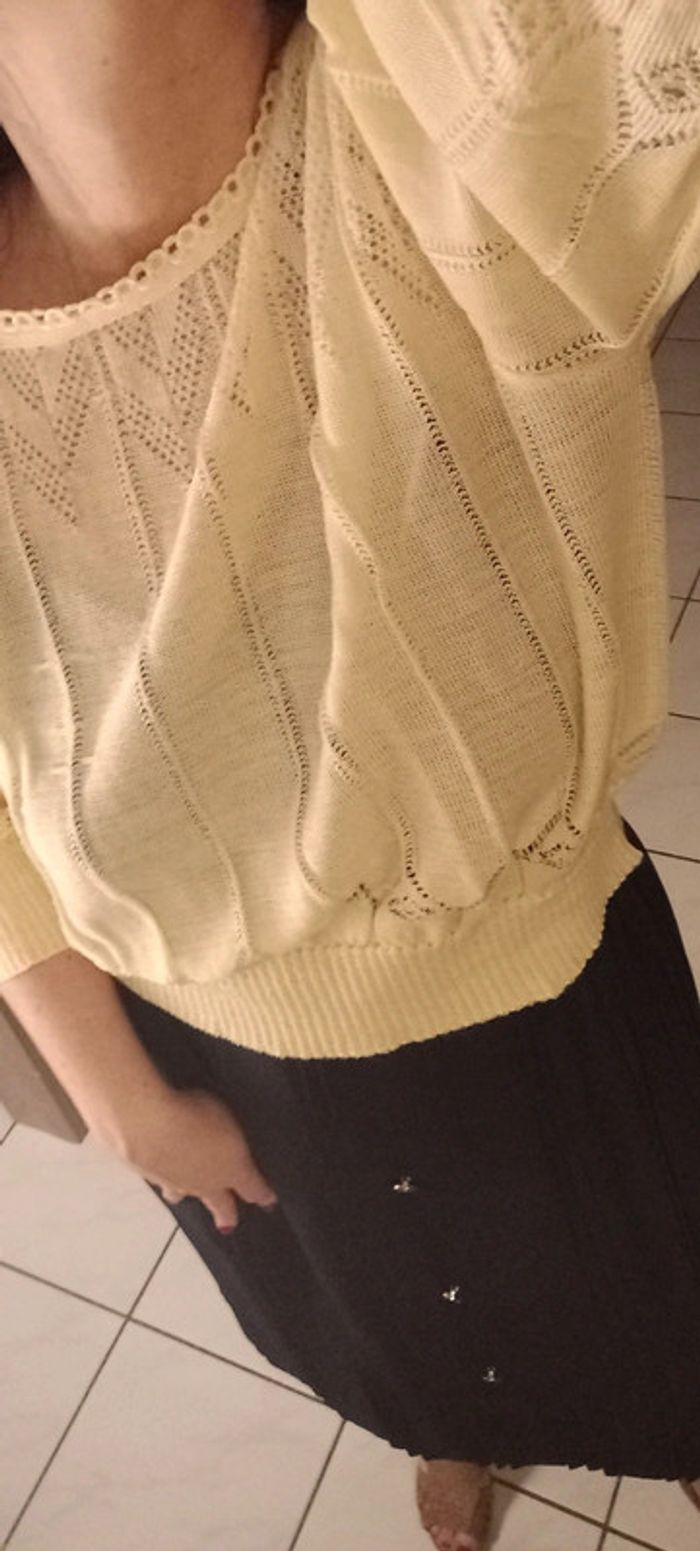 Pull tricot Vintage Dressing (jaune), M / 38 / 10