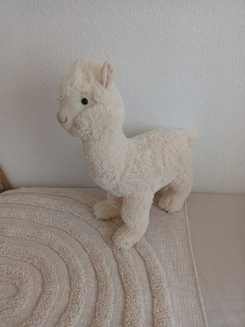 Peluche Lama blanc cassé crème hauteur 53 cm