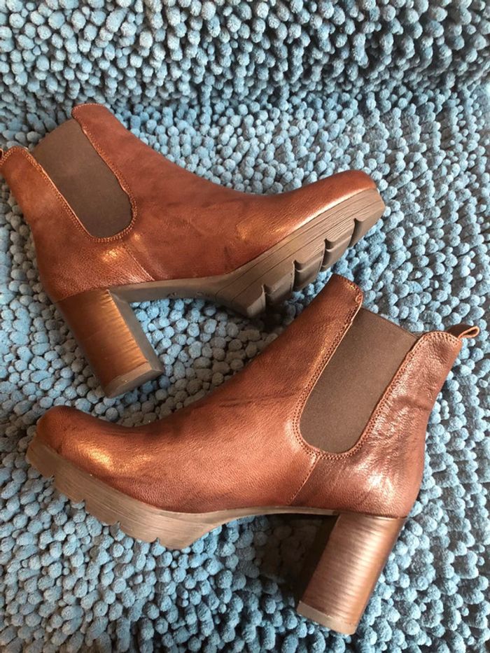Bottines à talon marron - photo numéro 2