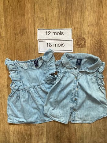 Chemise sans manches blouse en jean gap