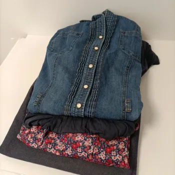 Lot vetement femme 4 robes taille L – jean, fleuries, décontractées – Camaïeu, Esprit 009