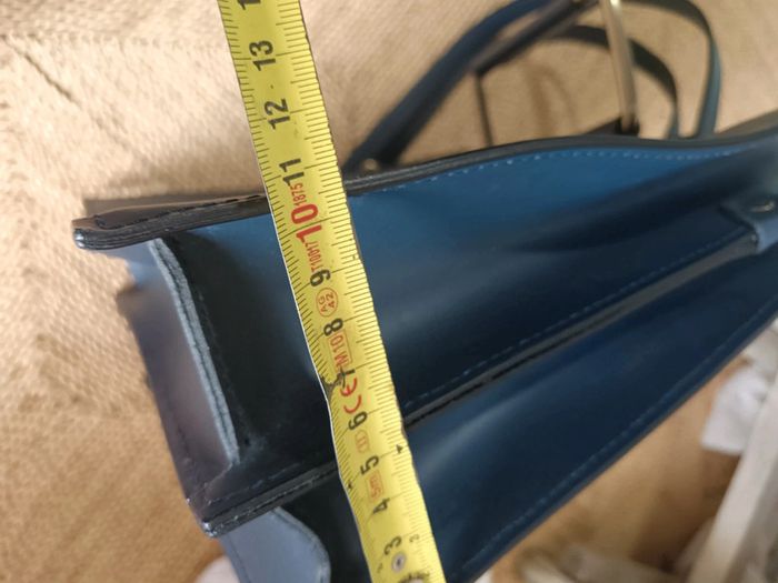 Maison Héritage | Sac cuir lisse bleu marine - photo numéro 15