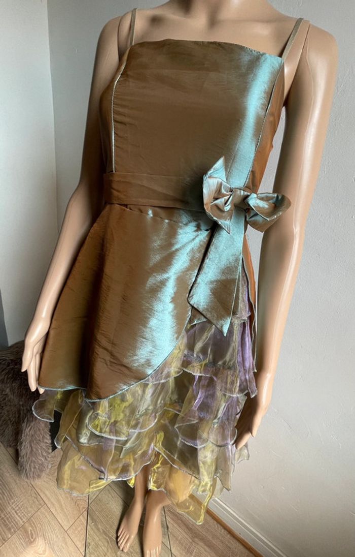 🥂 Robe Cocktail Iridescente & Volants - T.36 🥂 - photo numéro 2