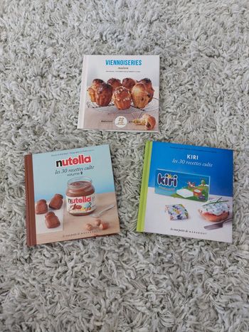 Lot 3 mini livre de cuisine (Nutella, Kiri et Viennoiseries maison) Marabout