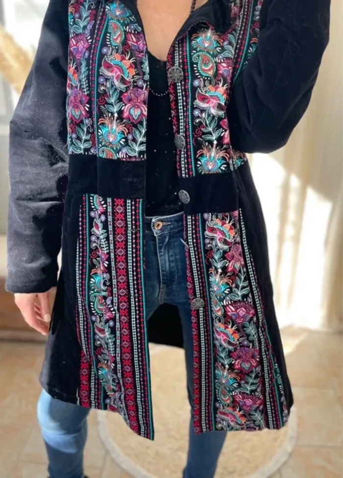 Magnifique manteau bohème chic doux et chaud . - photo numéro 8