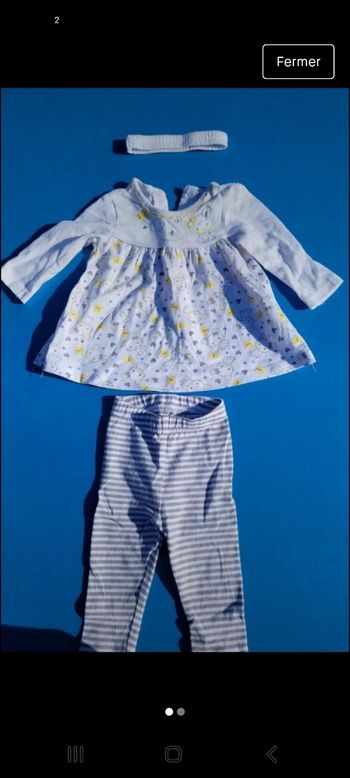Ensemble fille 3 mois avec bandeau