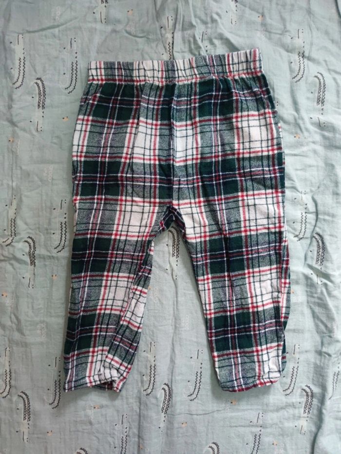 Pantalon pyjama velours écossais T.24 mois