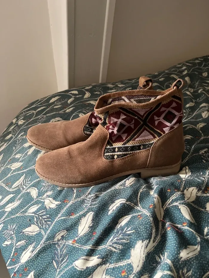Bottine beige camel - photo numéro 3