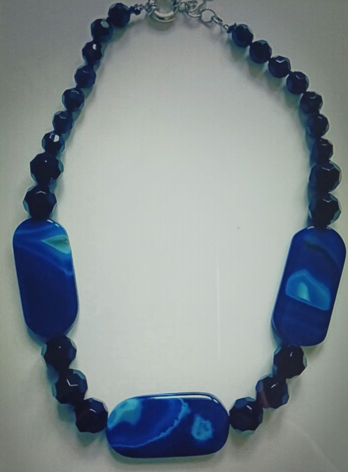 🖤Très beau collier vintage bleu et noir 🖤 - photo numéro 2