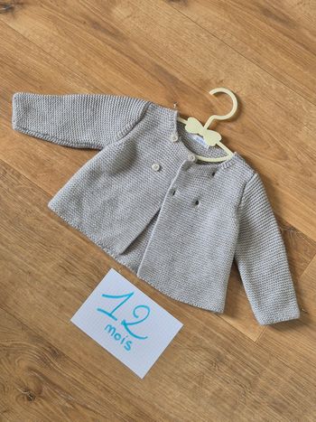 Gilet en laine gris Bout'chou 12 mois 74 cm mixte 