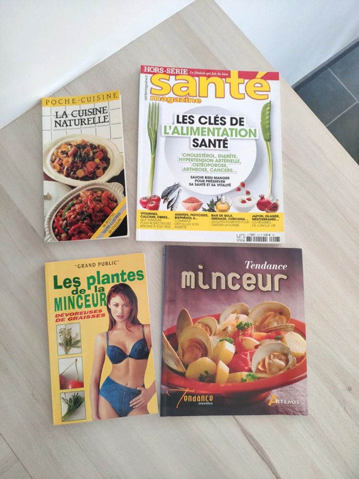 Lot 4 livres tendance minceur cuisine naturelle plantes dévoreuses graisses clé alimentation santé