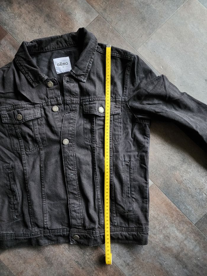 Veste en jean noire pour homme - photo numéro 4