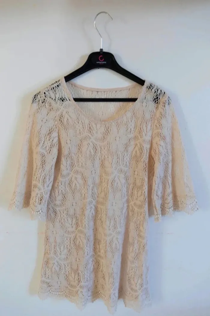C49 robe maille beige S