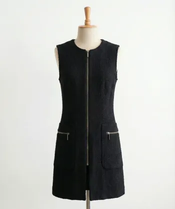 Robe chasuble noire zippée - Zara Basic XS