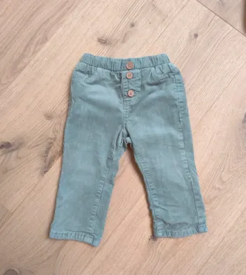 Pantalon velours vert tape à l'oeil