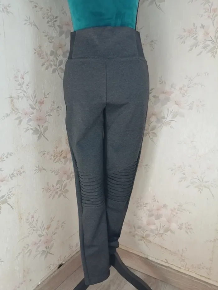 Legging épais gris foncé à reliefs sur genoux / gémo / (L) - photo numéro 2