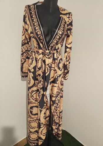 Robe de chambre vintage imprimé baroque - ceinture incluse