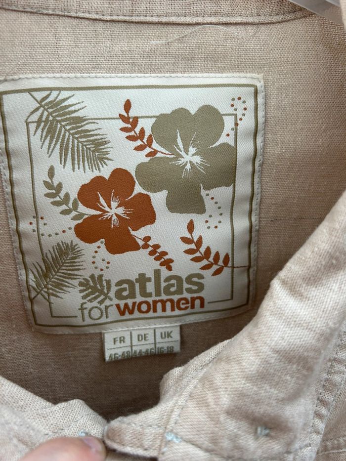 Veste en lin et coton style Safari - été beige marron taille 46/48 - photo numéro 3