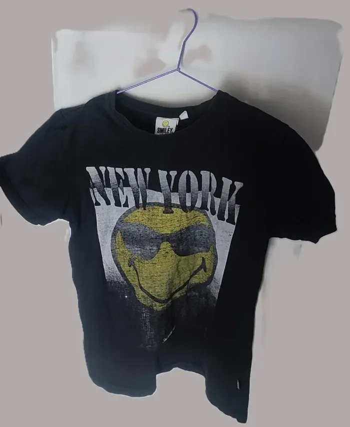 🗽 T-shirt noir Smiley World New York garçon 12 ans - photo numéro 3
