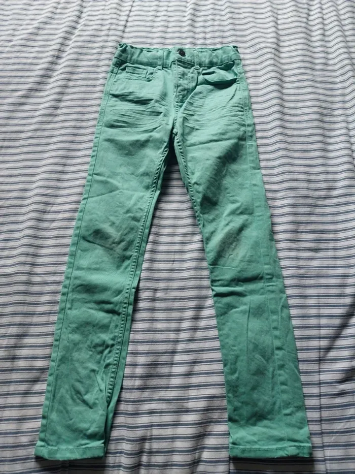 Jean skinny 9 ans vert clair