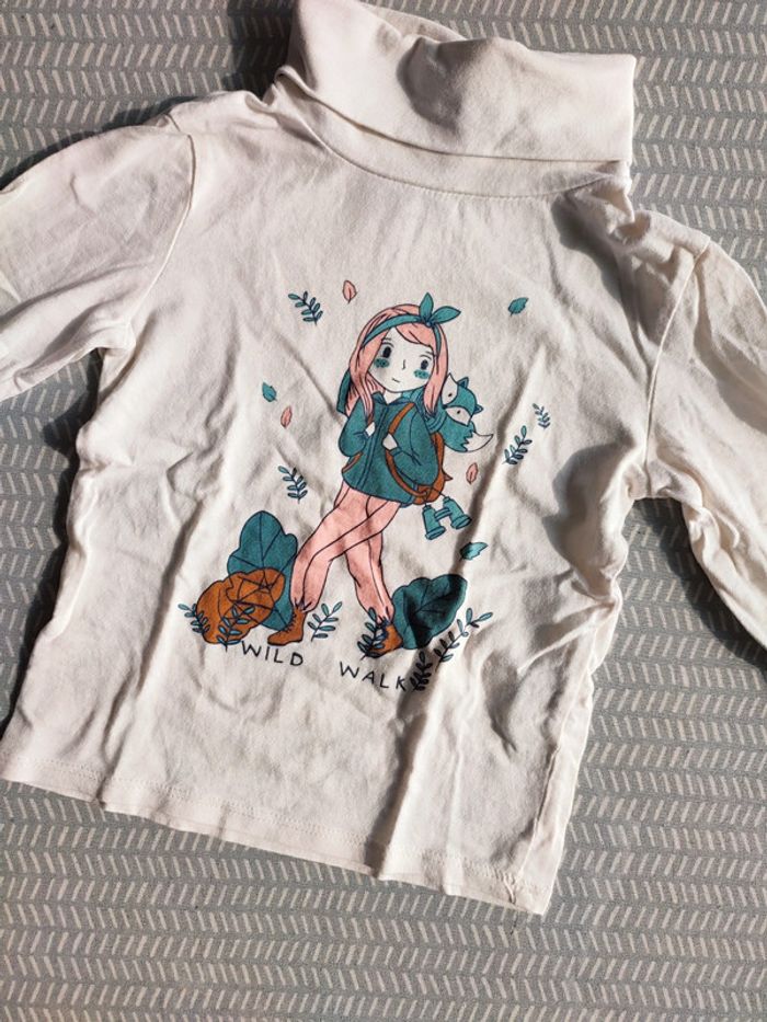 T-shirt sous-pull col roulé fille - Inextenso - 3 ans - photo numéro 3