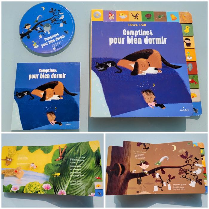 Livre tout carton avec CD Comptines pour bien dormir 😴